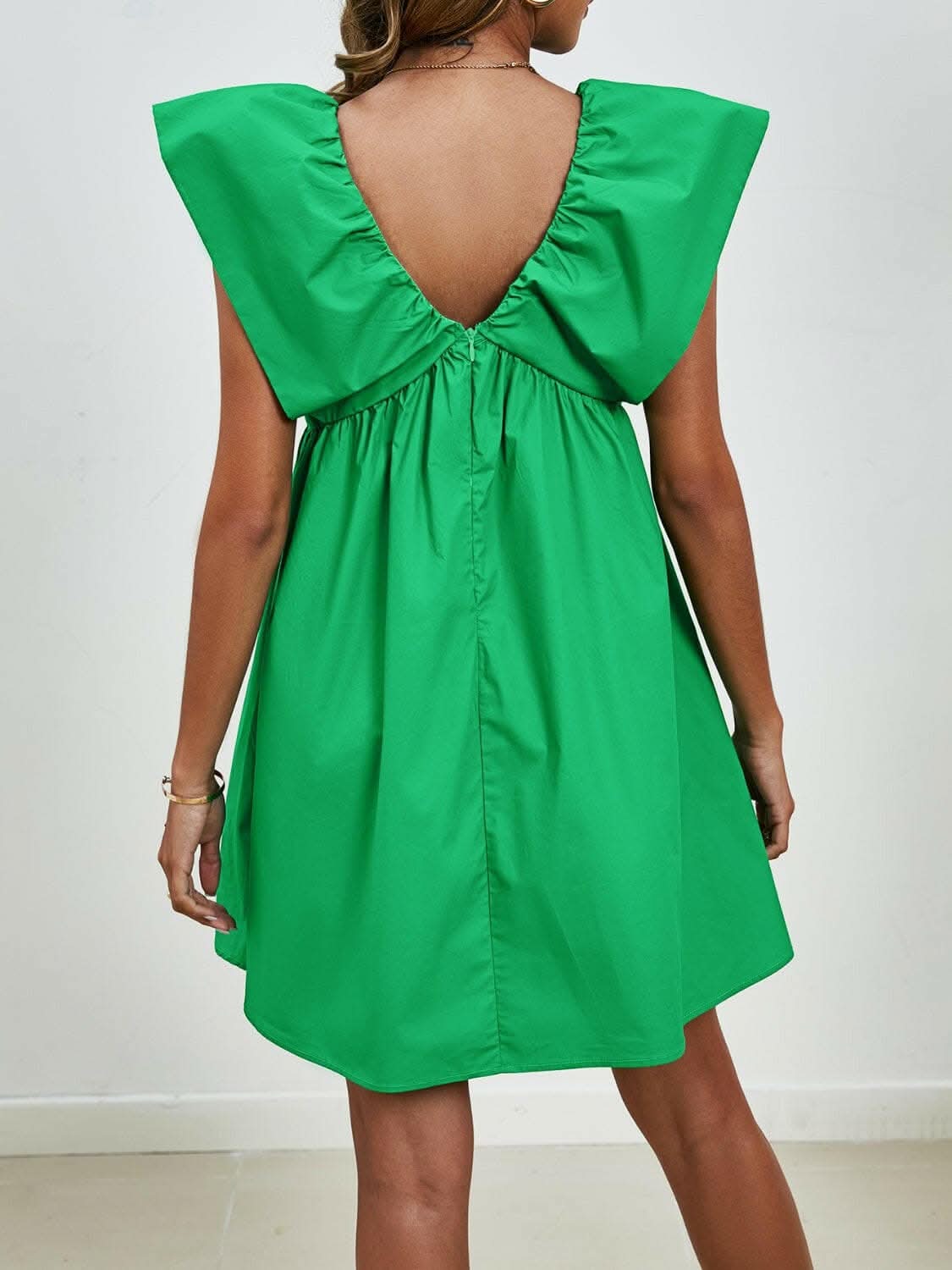 V-neck cap sleeve mini dress - Love Salve
